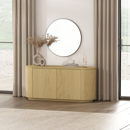 Oak Sideboard Buffet with Doors - 60" Dining Storage