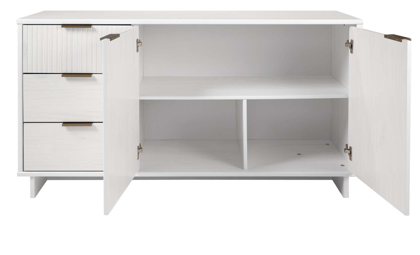 White Solid Wood Sideboard - 55" Dining Server