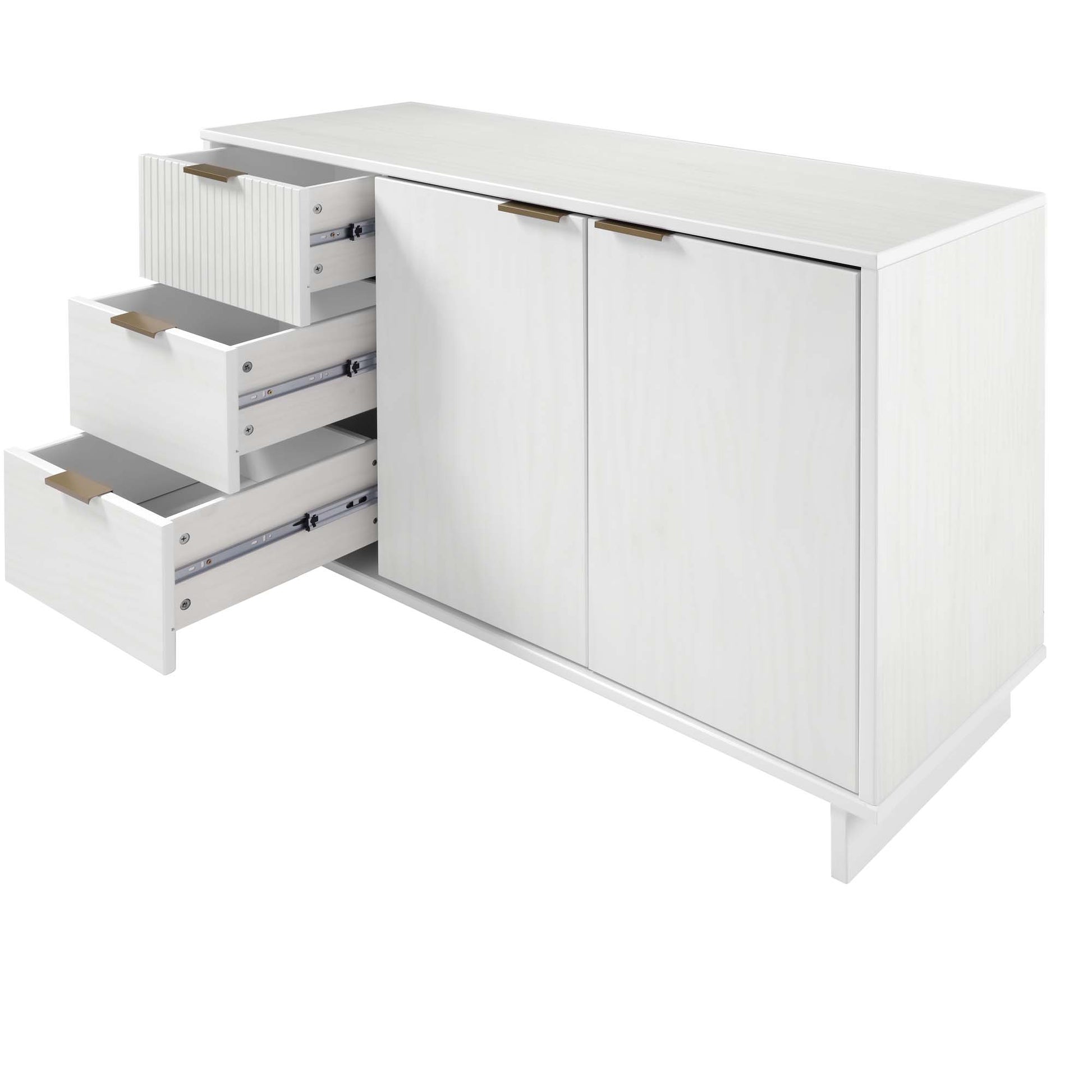 White Solid Wood Sideboard - 55" Dining Server