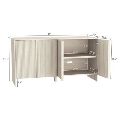Whitewashed Oak Sideboard - 60" Servers, Buffets Dining