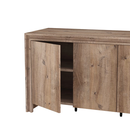 60" Brown MDF Sideboard with 4 Doors - Storage Cabinet