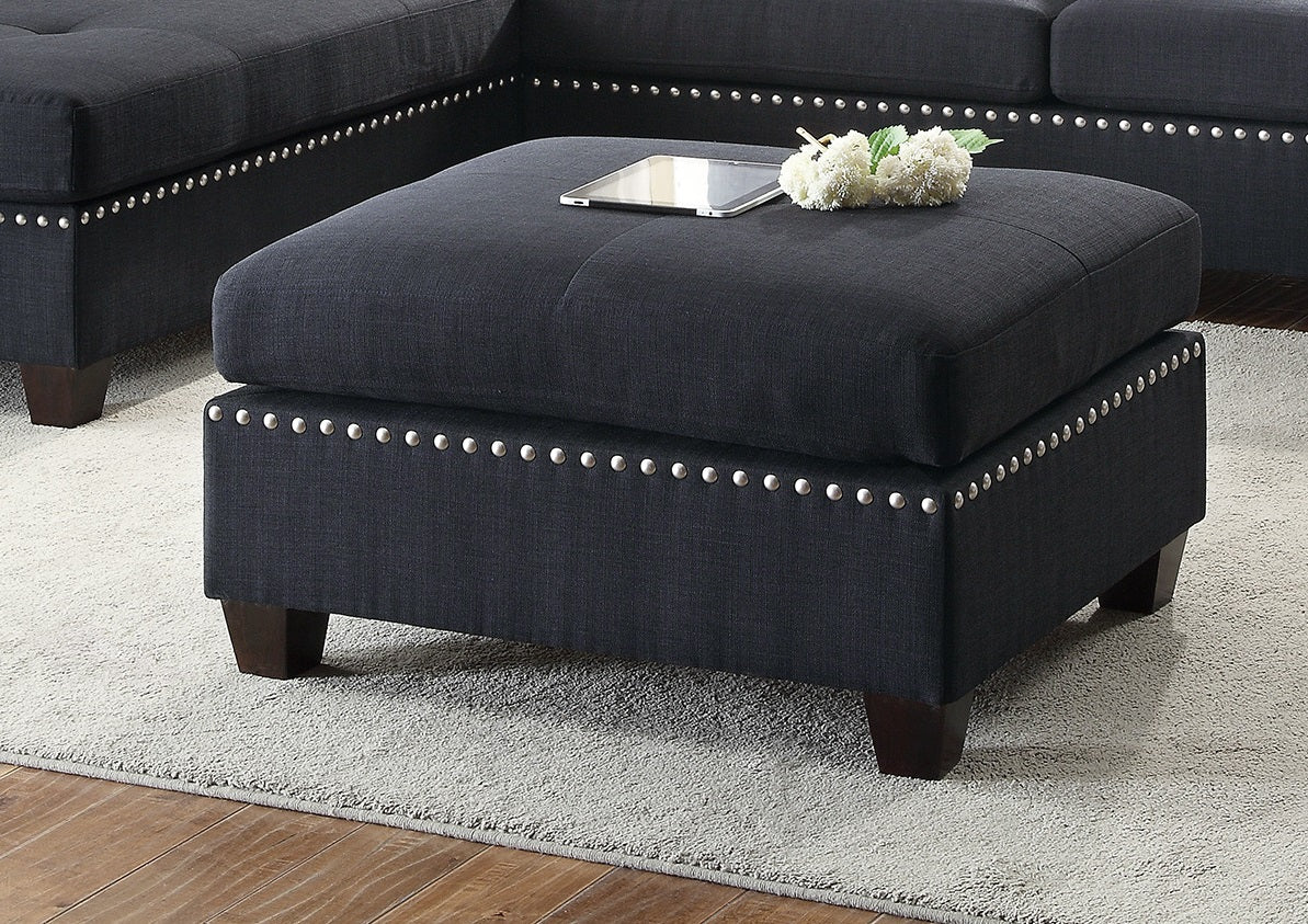L-Shaped Black Sectional Sofa - Modern Comfort