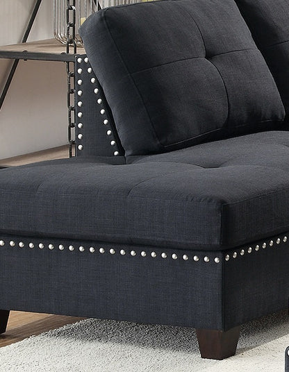 L-Shaped Black Sectional Sofa - Modern Comfort