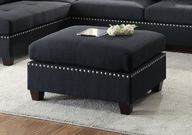 L-Shaped Black Sectional Sofa - Modern Comfort