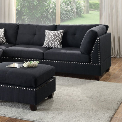 L-Shaped Black Sectional Sofa - Modern Comfort