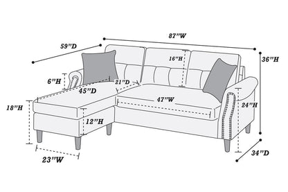 Paparika Red Velvet L-Shaped Sectional Sofa - Plush Comfort