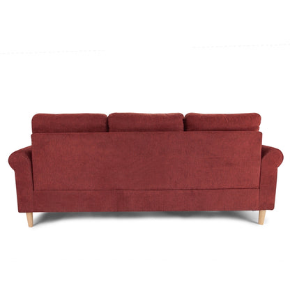 Paparika Red Velvet L-Shaped Sectional Sofa - Plush Comfort
