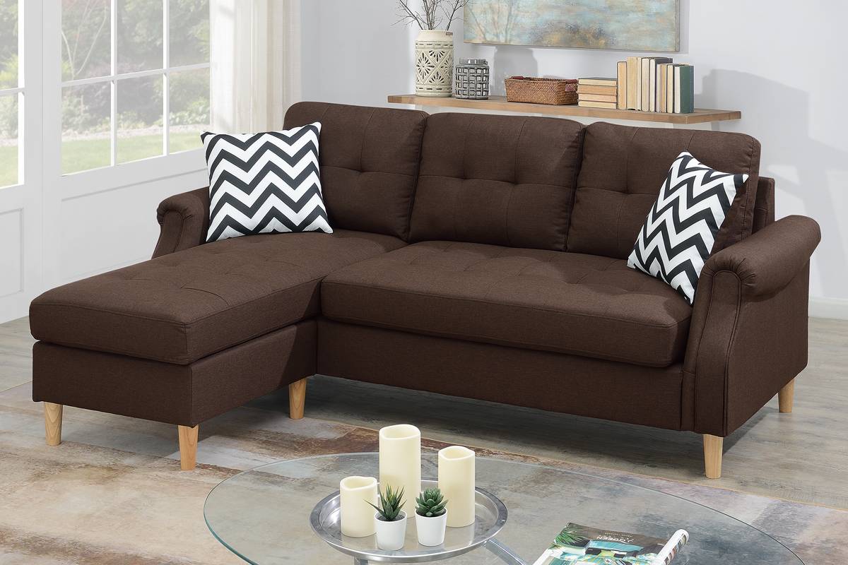 Coffee L-Shaped Sectional Sofa 87" Primary Living Space