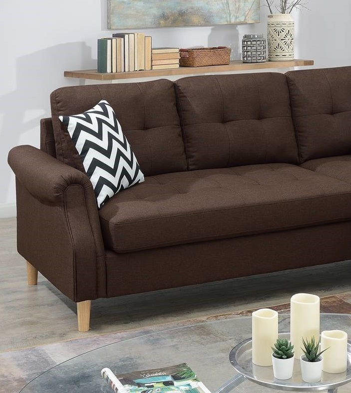Coffee L-Shaped Sectional Sofa 87" Primary Living Space