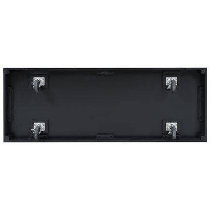 K&K 54.9" Kitchen Island - Drop Leaf, Power Outlet, Black
