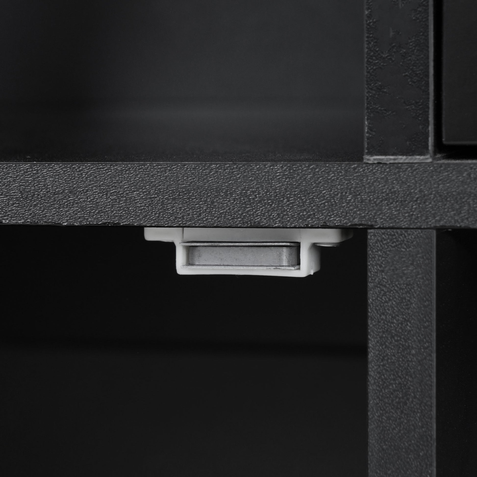 K&K 54.9" Kitchen Island - Drop Leaf, Power Outlet, Black