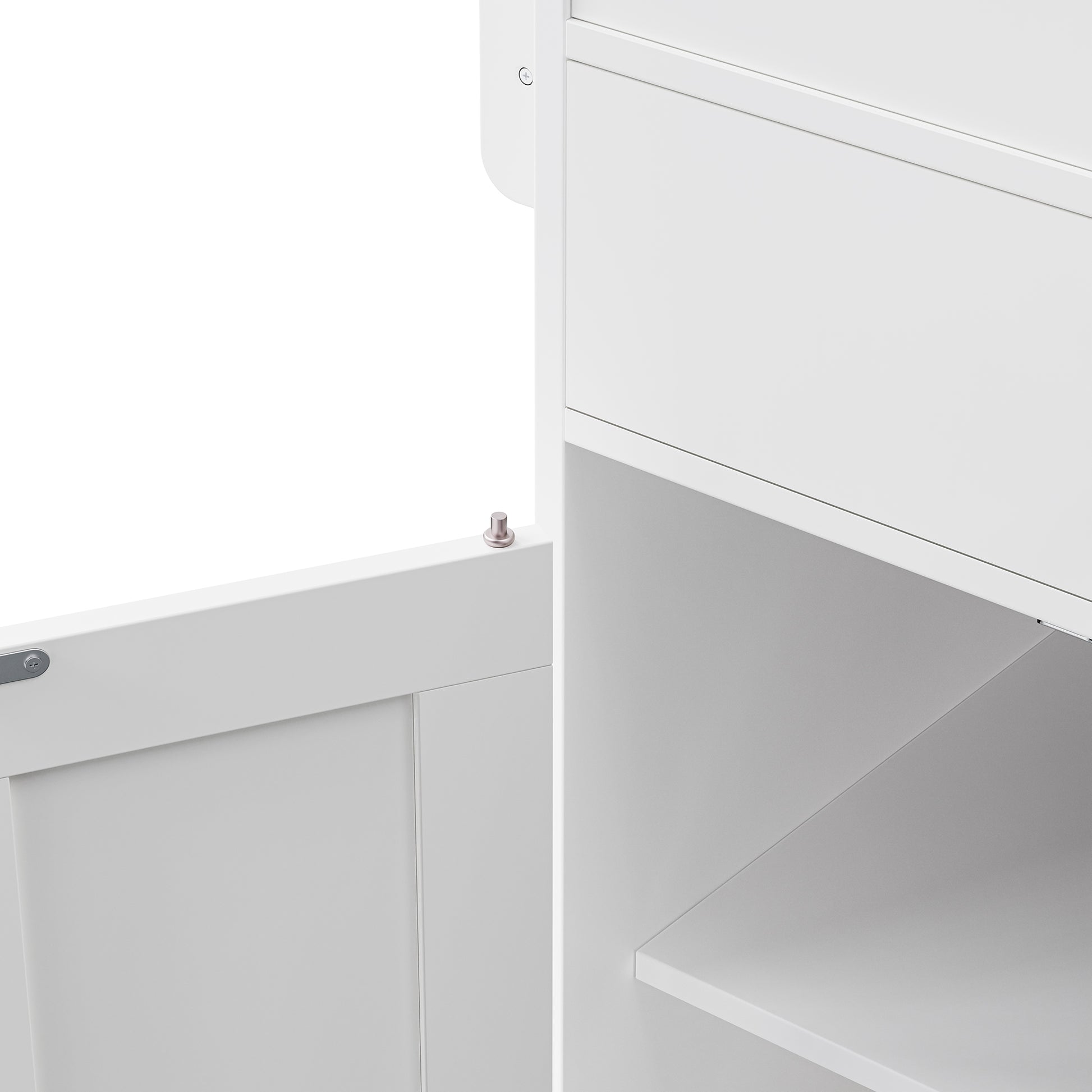 74.5" Rectangular Kitchen Island with Dining Table - Off White