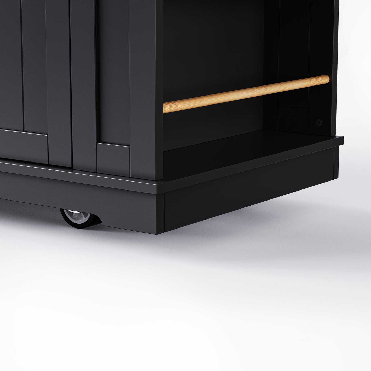 48 Inch Kitchen Island with 2 Bar Stools - Black