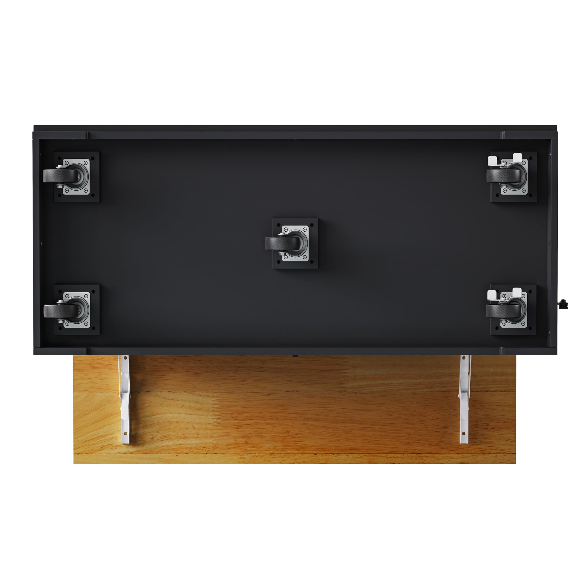 48 Inch Kitchen Island with 2 Bar Stools - Black