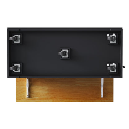48 Inch Kitchen Island with 2 Bar Stools - Black