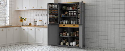 Gray Farmhouse Kitchen Pantry - 40.2" x 20" with Adjustable Shelves