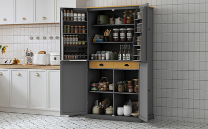 Gray Farmhouse Kitchen Pantry - 40.2" x 20" with Adjustable Shelves