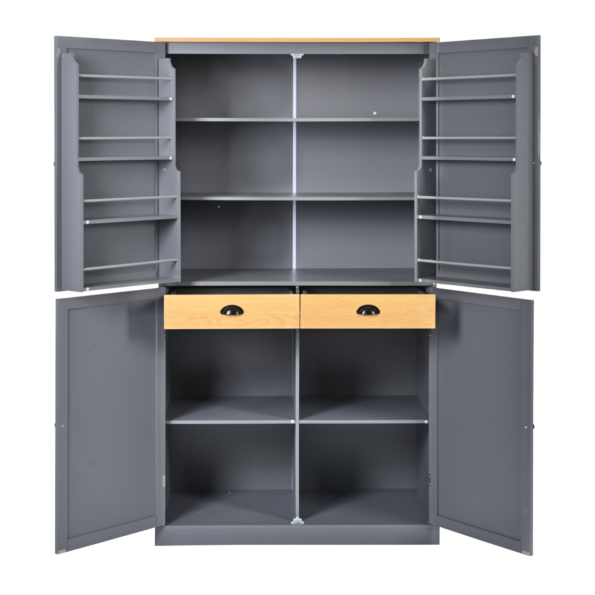Gray Farmhouse Kitchen Pantry - 40.2" x 20" with Adjustable Shelves