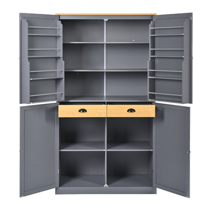 Gray Farmhouse Kitchen Pantry - 40.2" x 20" with Adjustable Shelves