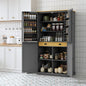 [Assembly Video Provided]TOPMAX 40.2x20x71.3inch High Freestanding Kitchen Pantry Large Cupboard Storage Cabinet with 2 Drawers, 2 Adjustable Shelves, 8 Door Shelves for Kitchen, Dining Room,Gray