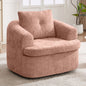 360° Swivel Sofa Chair Accent Barrel Chair 36.6" Swivel Round Chair with Dual-layer Cushion Design for Living Room, Bedroom, Office and Hotel, Pink