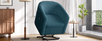 Blue Power Lift Recliner - Foam Filled Chenille for Living Room
