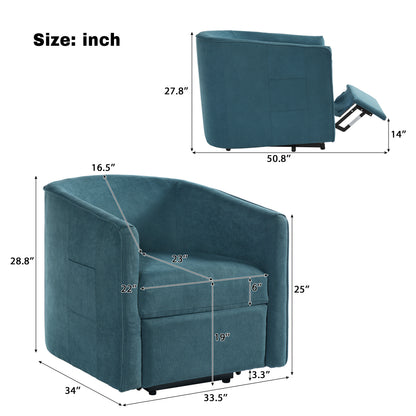 Blue Power Lift Recliner - Foam Filled Chenille for Living Room