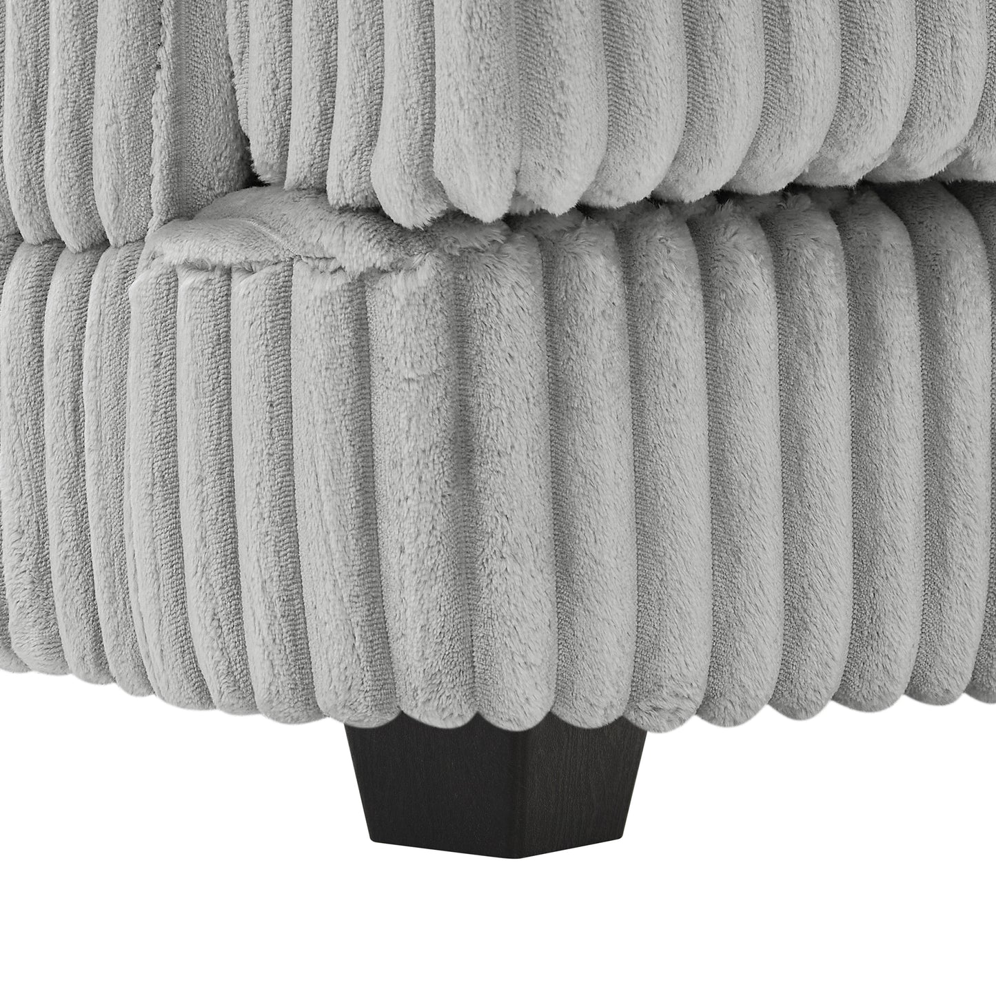 129" Grey Corduroy U-Shaped Sectional Sofa - Primary Living Space
