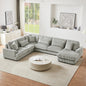 129" Oversized Sectional Sofa U-shaped Sofa Couch Modern Sofa Upholstered in Soft Corduroy with a Chaise Lounge for Living Room(Old SKU:N719S001690E), Grey