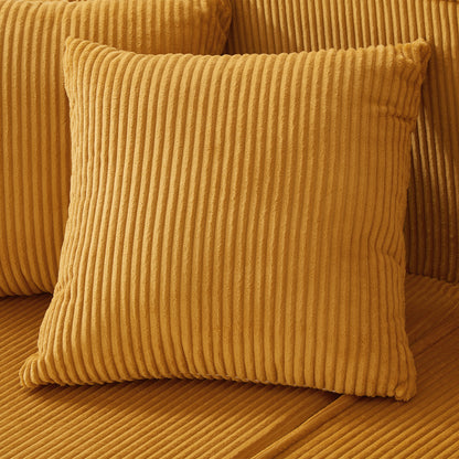 Orange Corduroy Sofa Couch - 2 Seat Sectional
