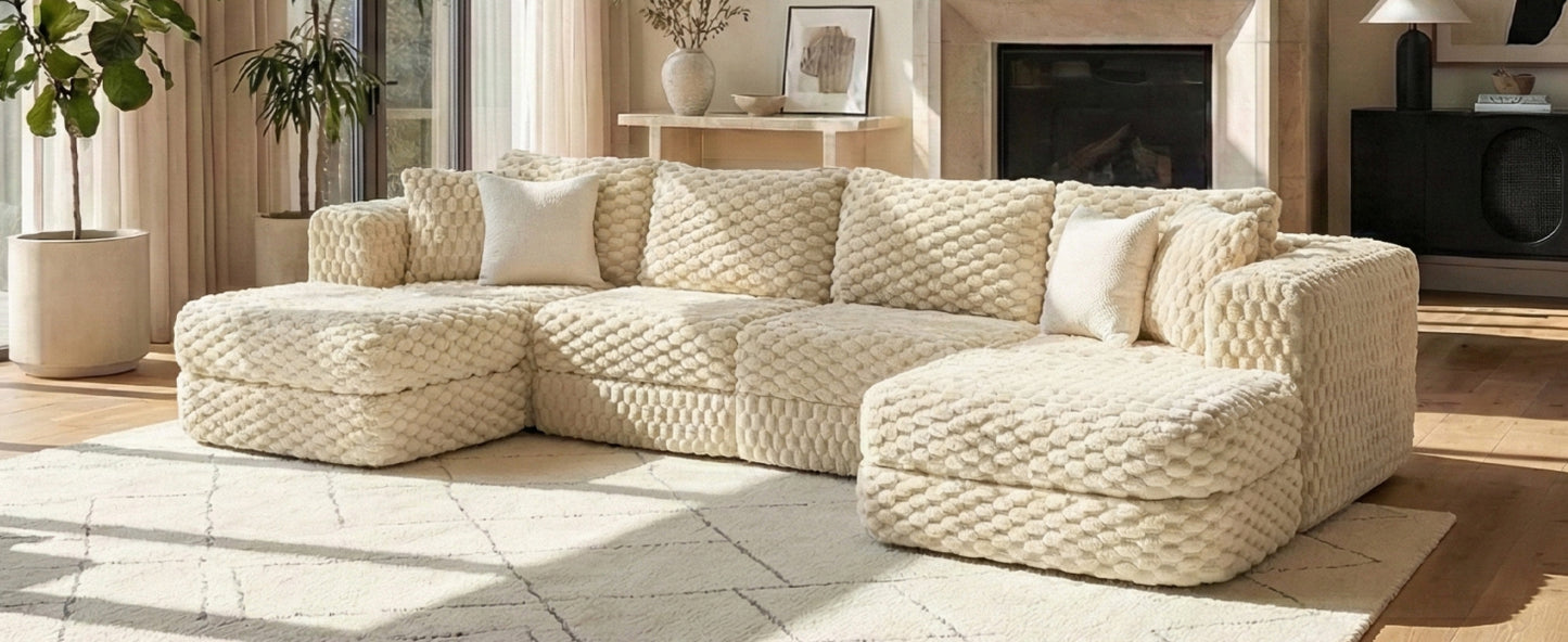 6 Seat Coffee Sectional Sofa - American Design