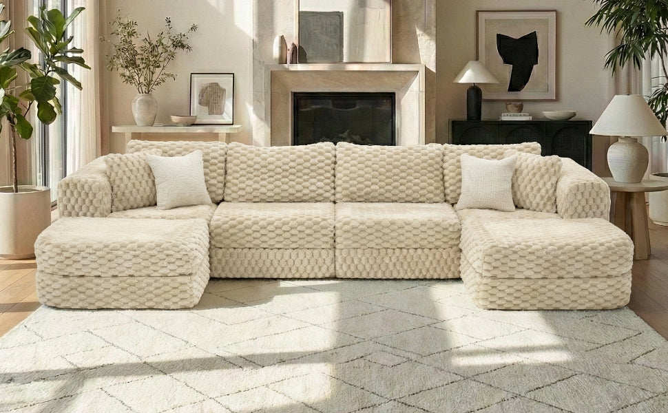 6 Seat Coffee Sectional Sofa - American Design