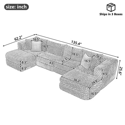 6 Seat Coffee Sectional Sofa - American Design