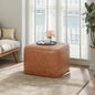 Upholstered Square PU Leather Ottoman,Tan (old sku N757P294261O)