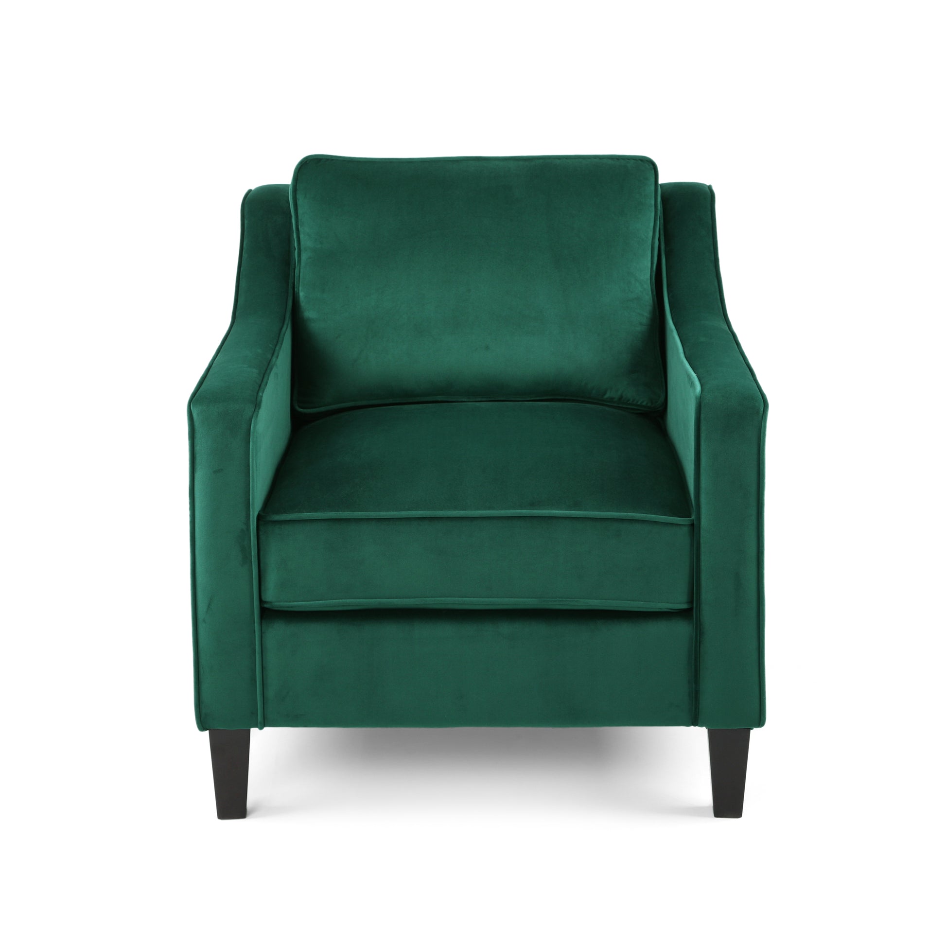 Green Velvet Club Chair - 30.75" W x 33.5" D for Living Room