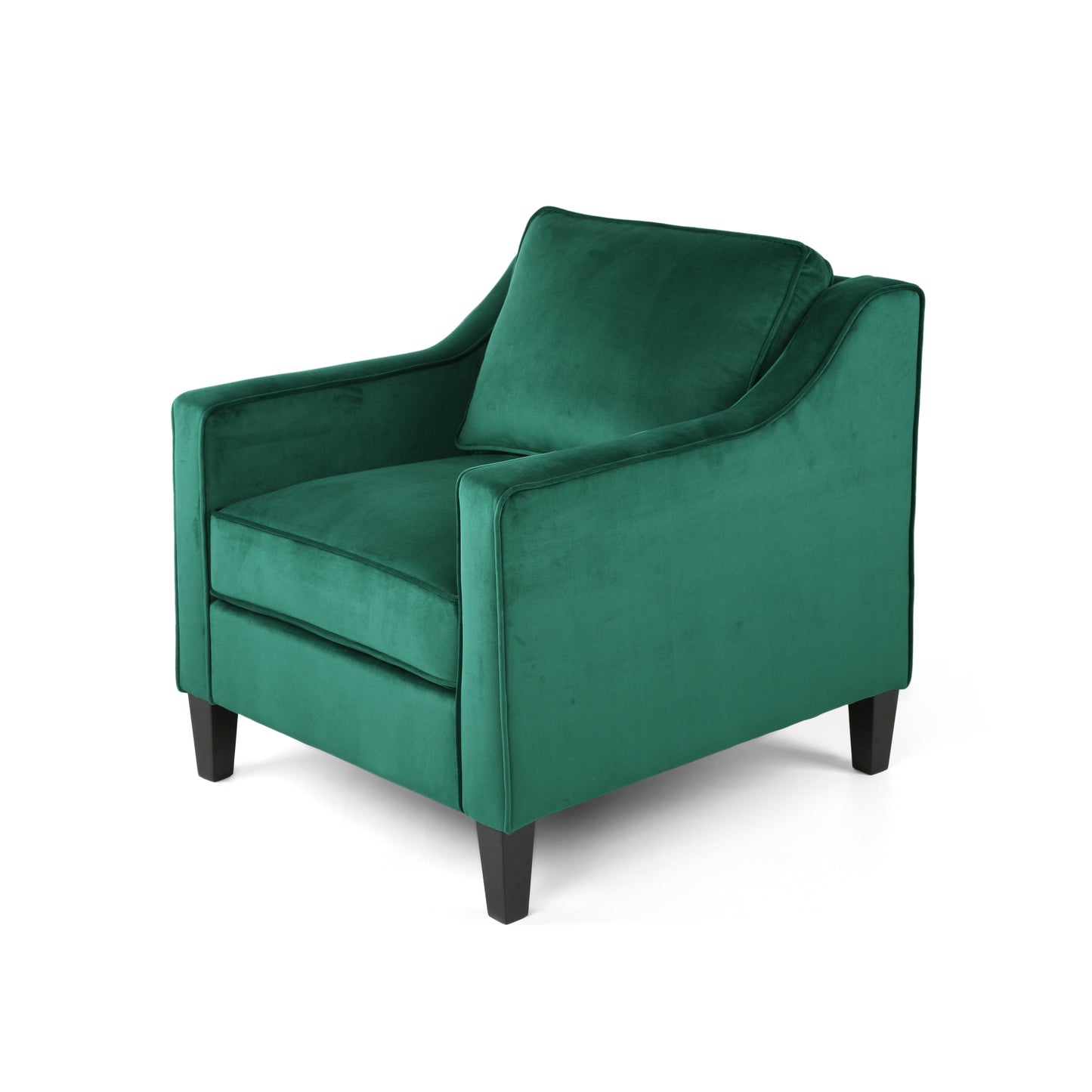 Green Velvet Club Chair - 30.75" W x 33.5" D for Living Room