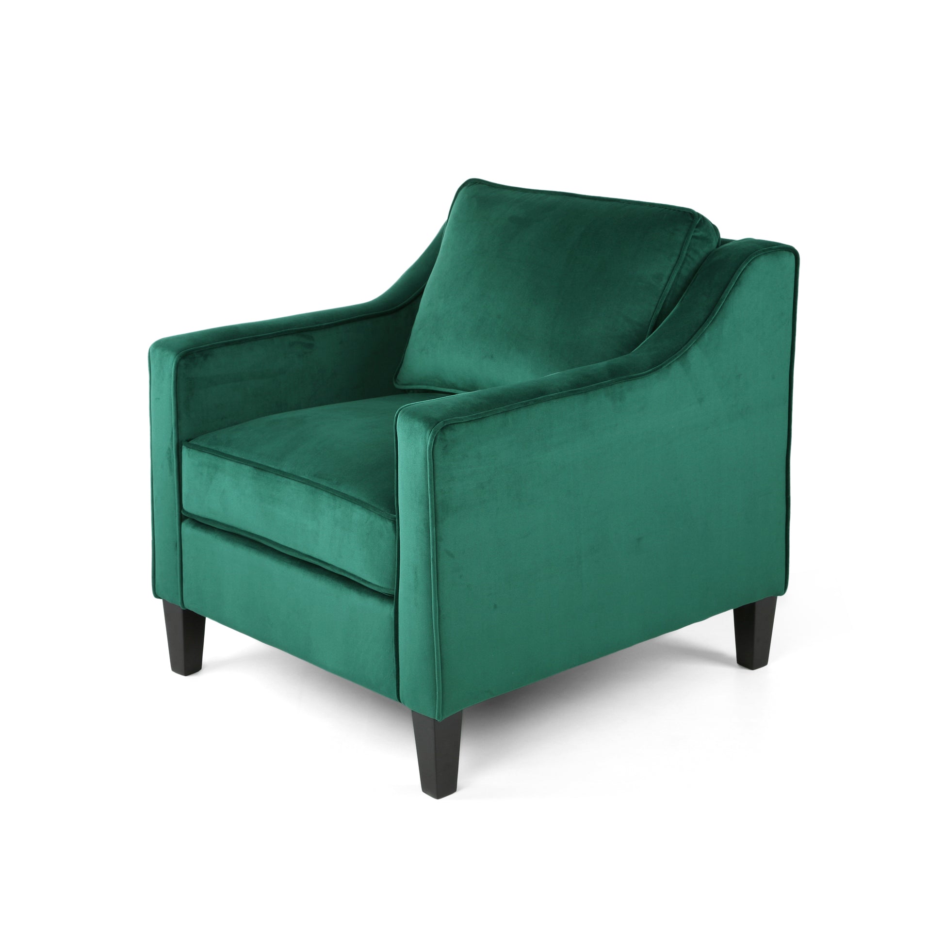 Green Velvet Club Chair - 30.75" W x 33.5" D for Living Room