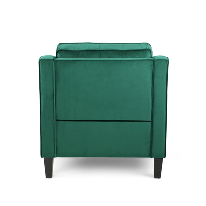 Green Velvet Club Chair - 30.75" W x 33.5" D for Living Room