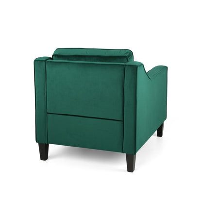 Green Velvet Club Chair - 30.75" W x 33.5" D for Living Room