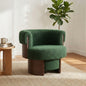 Modern 32'' Wide Curved Sculptural Swivel Barrel Chair,360° Swivel Base, Comfortable Fabric, Versatile for Living Room and Bedroom