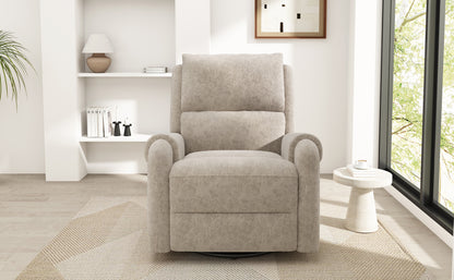 Oatmeal Manual Recliner with Massage - 8 Modes for Living Room