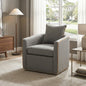 Swivel Accent Chair Upholstered Club Chair Barrel Sofa Chair for Living Room , Reading Corner, and Small Spaces, Light Grey