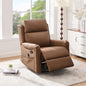 Modern Manual Recliner Swivel Rocking Recliner Massage Recliner Chair with 8-Point Massage with Heating and Storage Pocket for Living Room and Home Theater, Brown