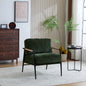 27.56" Modern Accent Chair with Plush Cushions, Minimalist Metal Frame, and Wooden Armrest Design – Perfect for Cozy Living Room, Bedroom, or Office Seating