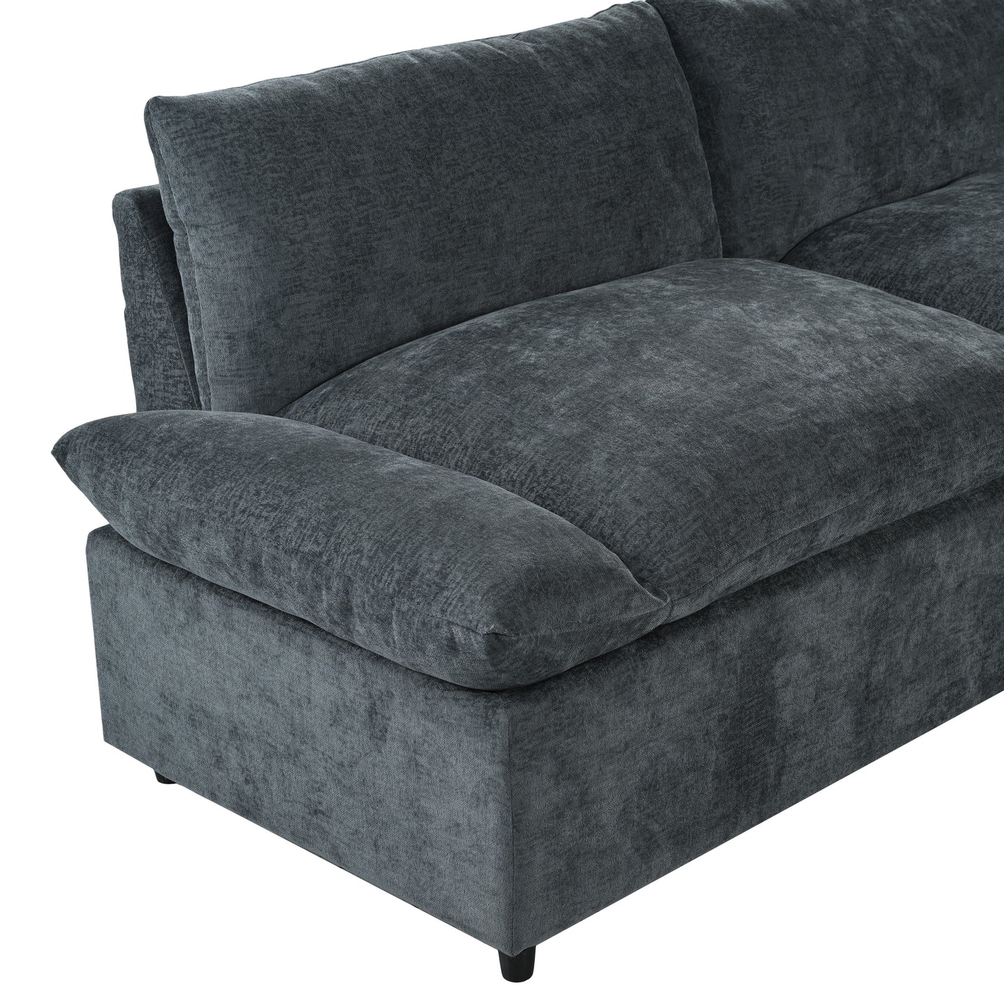 Dark Gray Modular Sectional Sofa - 5 Seat Comfort & Storage