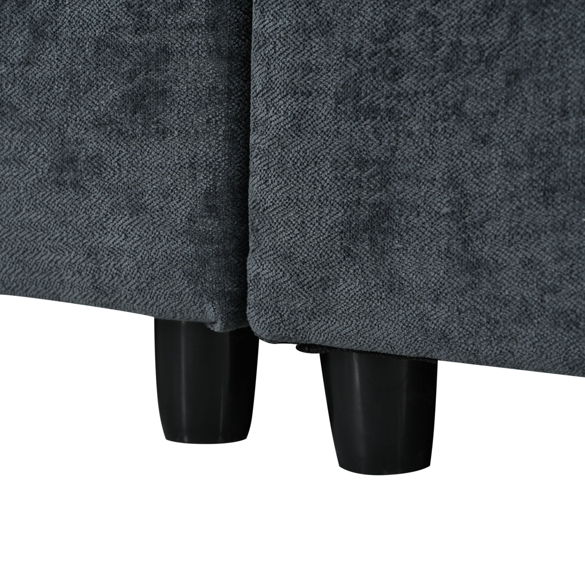 Dark Gray Modular Sectional Sofa - 5 Seat Comfort & Storage