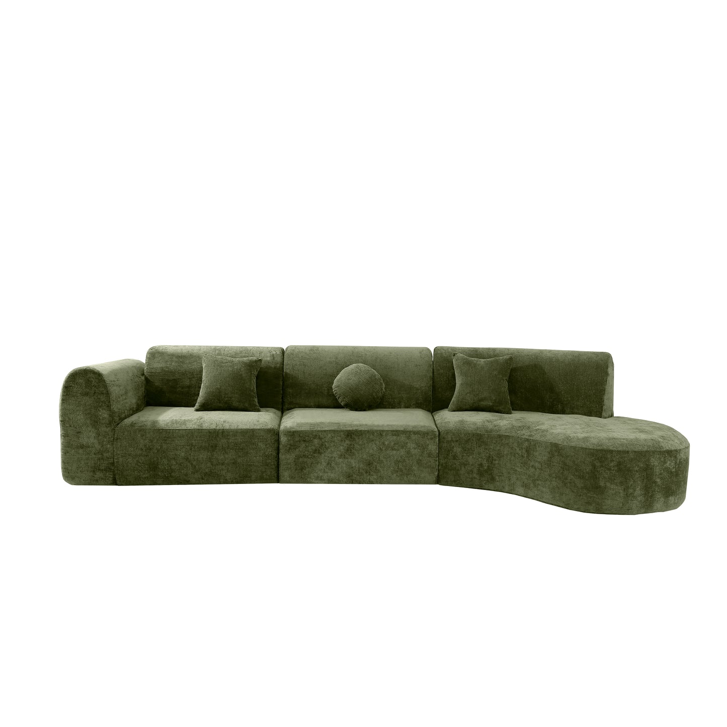 140" Modern Curved Sectional Sofa - Comfortable & Spacious Green
