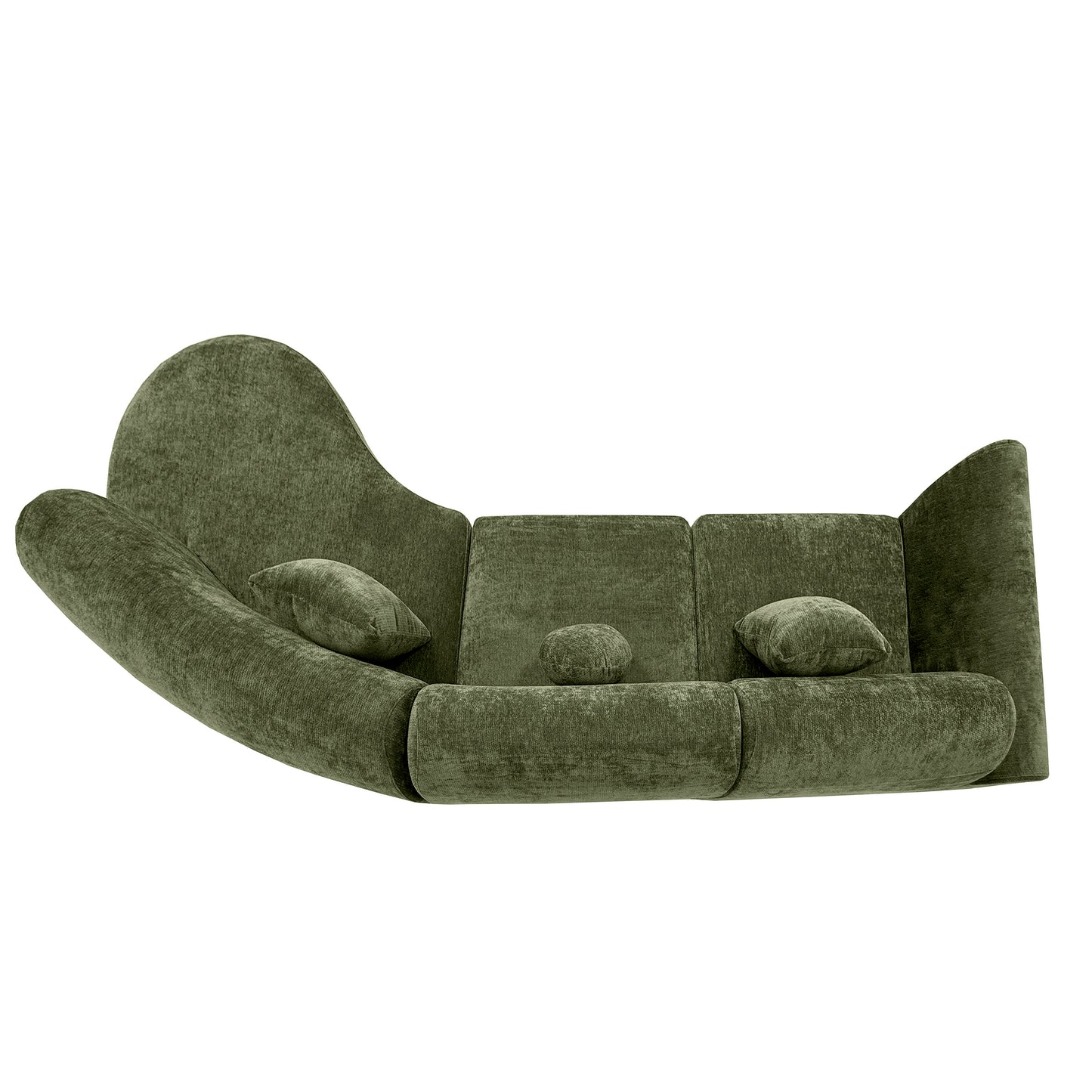 140" Modern Curved Sectional Sofa - Comfortable & Spacious Green