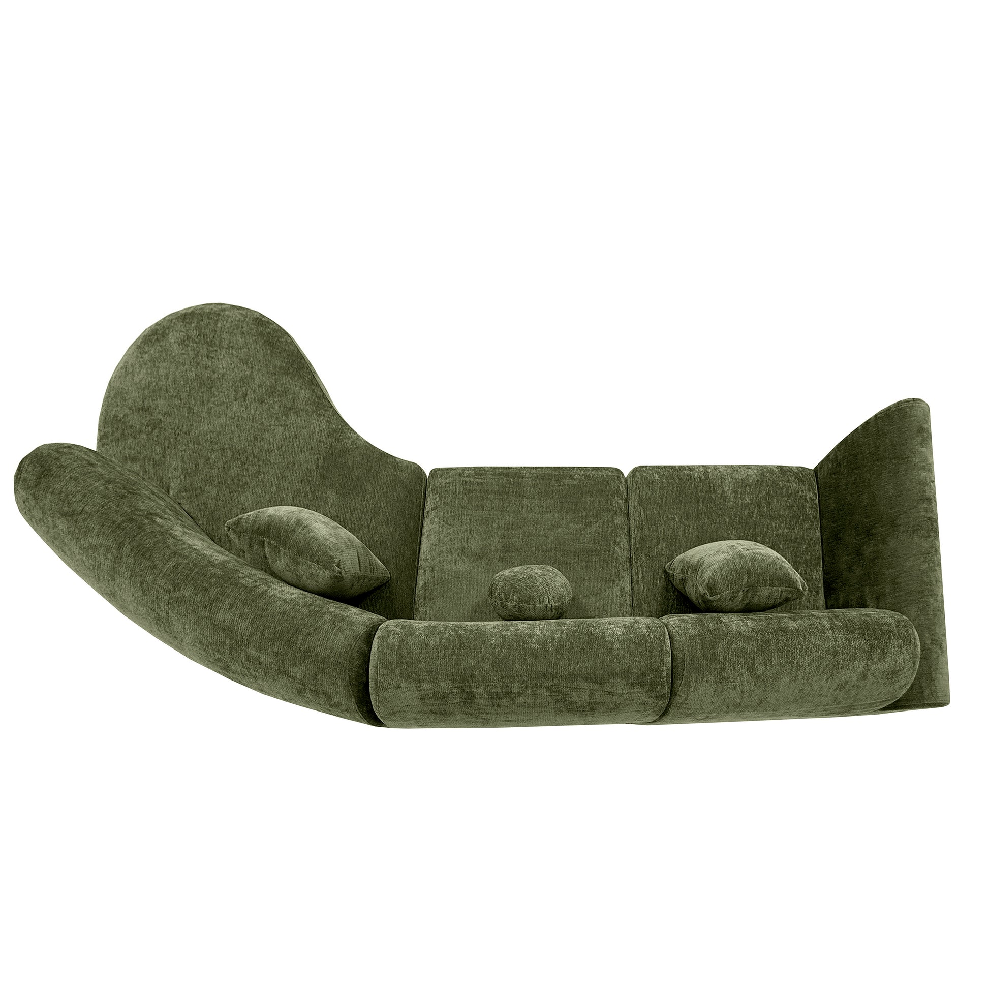 140" Modern Curved Sectional Sofa - Comfortable & Spacious Green