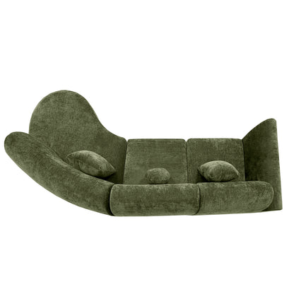 140" Modern Curved Sectional Sofa - Comfortable & Spacious Green